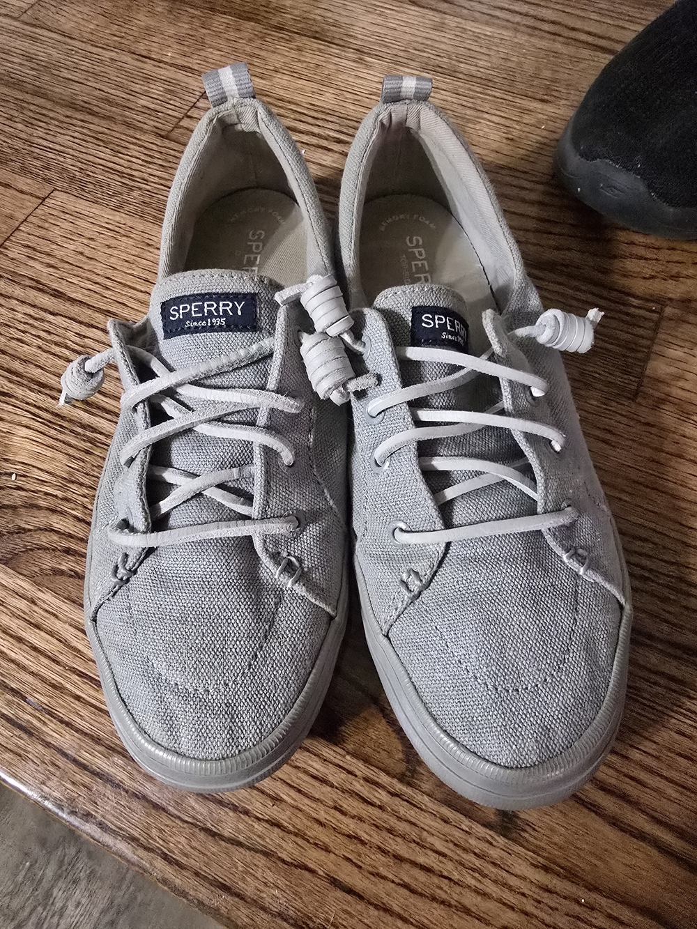 Sperry Light Gray Canvas Women's Casual Boat Shoes